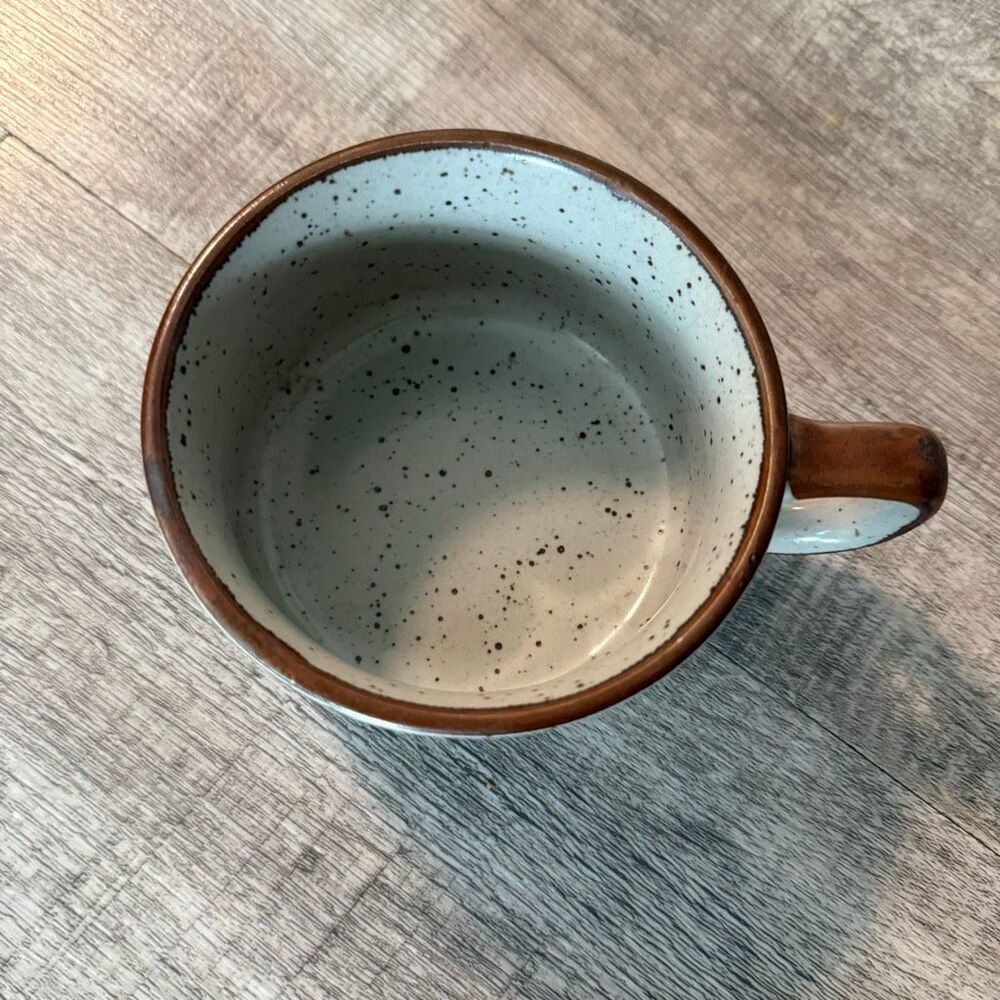Vtg 1970s Otagiri Flower Speckled Stoneware Soup Mug MCM 12 oz Farm Core Boho - Picture 2 of 6